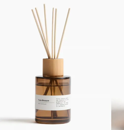 Amber glass reed diffuser bottle